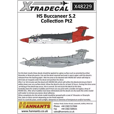 Xtradecal X48229 H.S. Buccaneer S.2 Collection Pt2 Decals 1/48 • £10.75