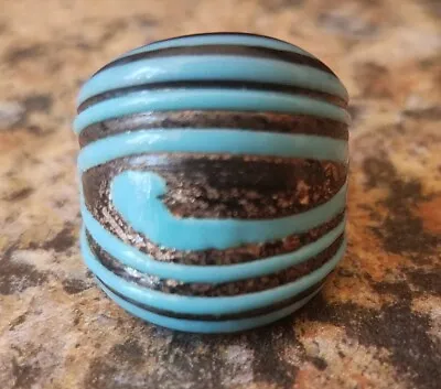 Antica Murrina Venezia Handmade Murano Glass Ring Turquoise/Dark Brown Size 5 • $8