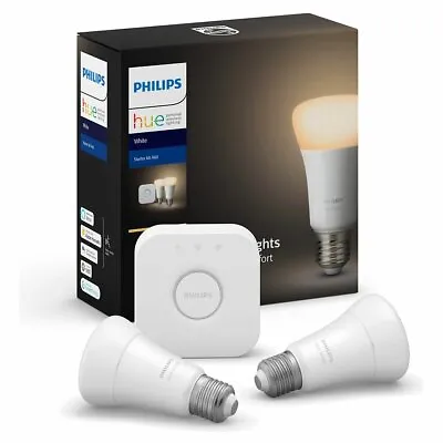 $142 • Buy NEW Philips Hue E27 White Starter Kit  HUEWE27KITBT