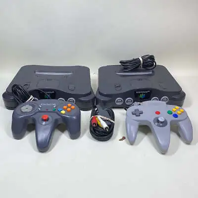 Lot Of 2 Nintendo 64 N64 Video Game Console NUS-001 Charcoal • $134.99