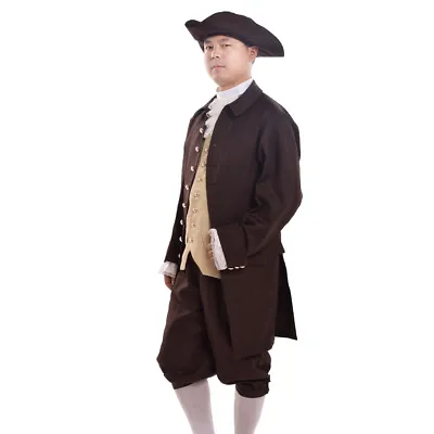 Colonial Men's Frock Coat Military Trench Coat Victorian Outwear Carnival Coat • $26.99