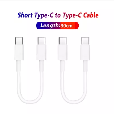 2 X Short Charging & Data Sync USB C To USB C Cable For IPhone & Andriod 30CM • $11.44