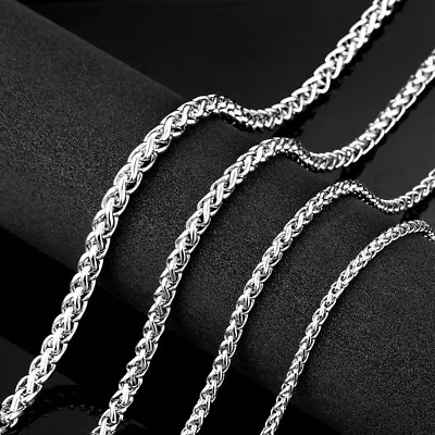 Au New Basic Punk Stainless Steel Single Link Wheat Chain Necklace For Men Women • $16.70