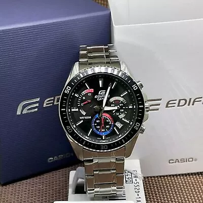 Casio Edifice EFR-552D-1A3 Black Chronograph Stainless Steel Analog Men's Watch • $169.40