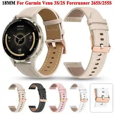 For Garmin Venu 3S 2S Forerunner 255S 265S Vivoactive 4S Leather Strap Wristband • $11.30