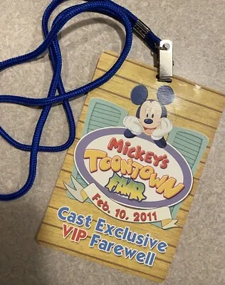 MAGIC KINGDOM WDW Disney Cast Member Lanyard 2011 Closing Mickeys Toontown Fair • $20