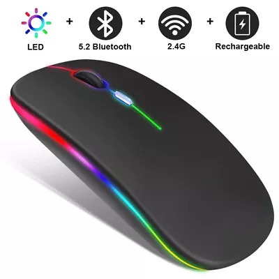 $19.90 • Buy 2.4G Wireless Air Mouse Optical Mice Bluetooth 5.2 For PC Laptop Macbook Desktop