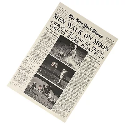 20x14in The Apollo 11 Moon Landing New York Times Vintage Poster Decoration Gift • $13.05