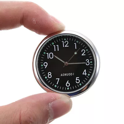 Black Mini Quartz Analog Watch Stick-On Clock Luminous For Car Trunk Accessories • $10.87