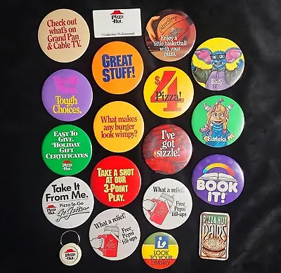 29 Vintage Pizza Hut Restaurant Buttons Pin Back Button 80s 90s Promotional • $54.99