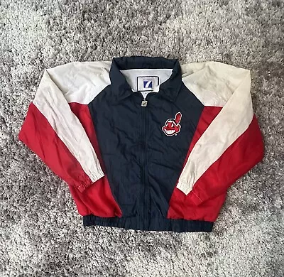 Vintage 90s Starter Cleveland Indians MLB Windbreaker Jacket Adult XL • $55