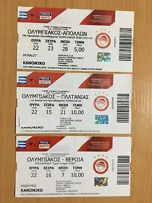 10 Tickets Olympiakos Fc Greek Super League Greek Cup Olympiacos  • $54