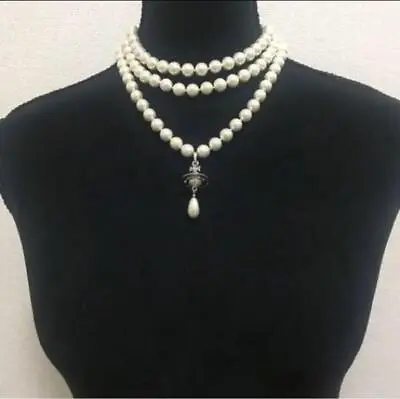 Vivienne Westwood  Necklace 3-strand Pearl Drop Silver W/drawstring [E0155 • $148.63