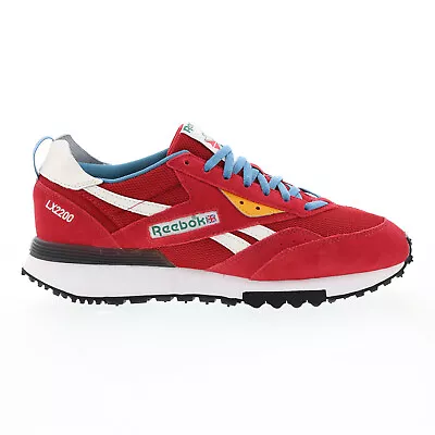 Reebok LX2200 GY9763 Mens Red Suede Lace Up Lifestyle Sneakers Shoes • $70.99