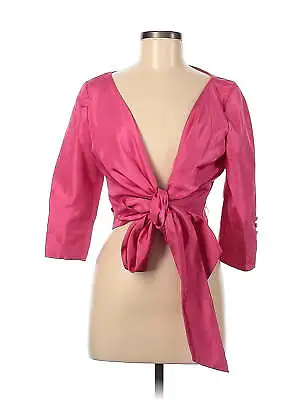 VIE By Victoria Royal Women Pink 3/4 Sleeve Silk Top 6 • $85.74