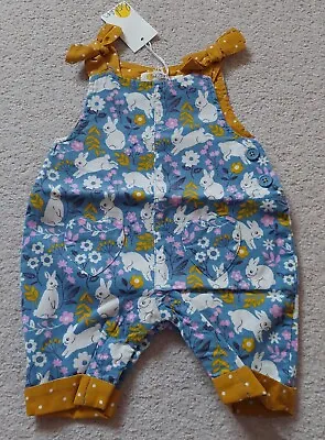 Boden Baby Girl Bunny Dungarees 0-3 Months BNWT • £14.95