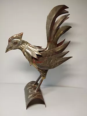 Vintage Mexican Tin Rooster Traces Of Stain Coloring • $9.95