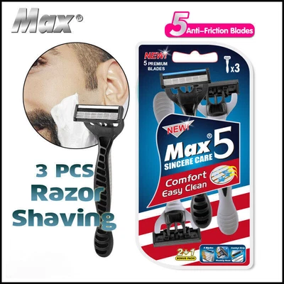 $9.22 • Buy 3PCS MAX 5 Blades Razor Shaving Shaver Trimmer Comfort Easy Clean Disposable AU