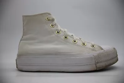 Converse Woman’s 7.5 Gold Platform Chuck Taylor All Star Canvas White 568380C • $34.95