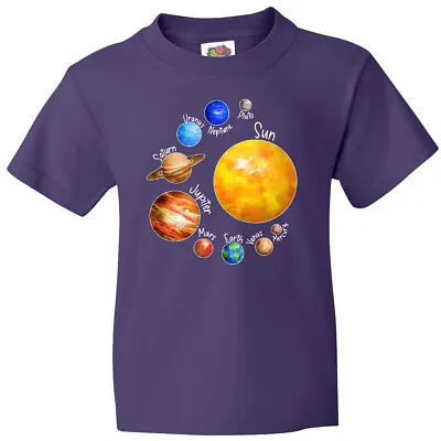 Inktastic Sun And Planets- Yes And Pluto Youth T-Shirt Space Solar System Outer • $17.99
