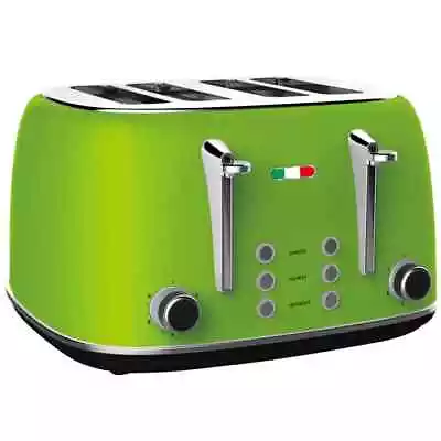 Vintage Electric 4 Slice Toaster GREEN Stainless Steel 1650W -Not DeLonghi • $109.99