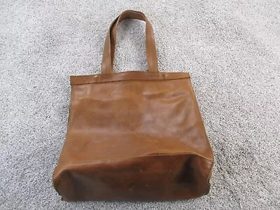 VINTAGE Complot Real Leather Tote Bag Double Top Handle Handmade Costa Rica* • $24.99