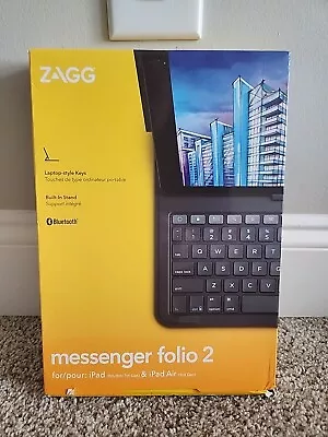 ZAGG Keyboard Messenger Folio 2 - Apple IPad 10.2/10.5 - Charcoal Open Box • $19.95