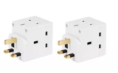 3 WAY Adaptor Converter 13 AMP Socket Household Fused Multi Plug 3 Pin UK Home • £8.99