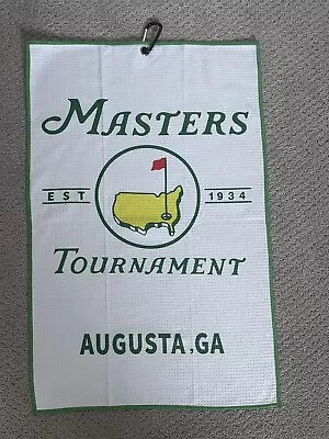 Masters Tournament White And Green Golf Towel With Carabiner New • $14.99