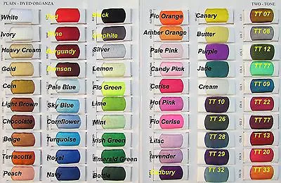 £1.10 • Buy SHEER ORGANZA FABRIC -  Voile Per METRE  - Plain Colours & Two Tones 145cm Wide 