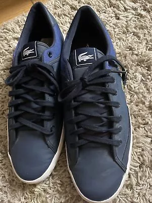 £18 • Buy Lacoste Graduate Lace-Up Blue Smooth Leather Mens Trainers