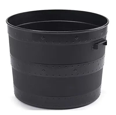Black Plastic Planter Plant Pot Tub Garden Patio Out Or Indoor Blacksmith Barrel • £7.49