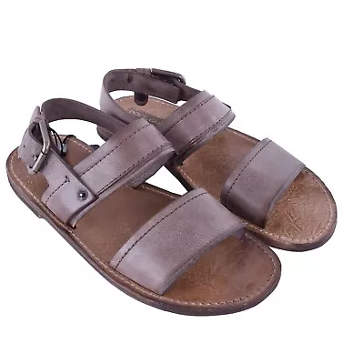 DOLCE & GABBANA Leather Strap Slide Sandals With Buckle Beige 41 US 8 UK 7 04599 • $229.60