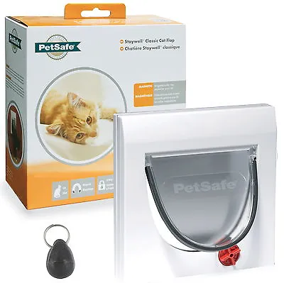 PetSafe Staywell Magnetic Cat Flap Door 932 & One Key 4 Way Locking • £27.75