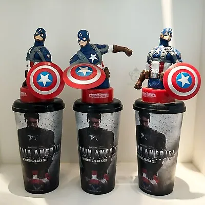 $65.99 • Buy X3 Cup Topper Captain America 1 Theatre Marvel Movie Figurine Cup Topper Model