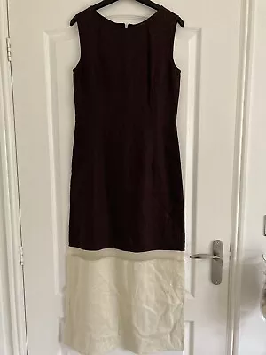 Marco O Polo Maxi Dress. Chocolate Brown & Cream With Mesh Insert. Size 32. Used • £5