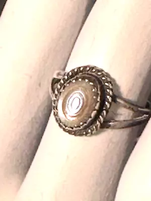 Small Mother Of Pearl Abalone Sterling Silver 925 Pretty Ring Size 5 “Cécile” • $39.99