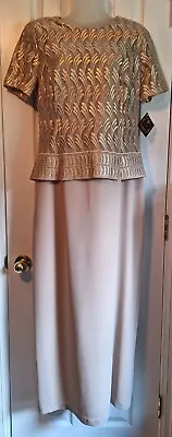 New Cicci USA Long Gold/Taupe Formal Dress Mother Of The Bride Women's Lg.-READ* • $47.99