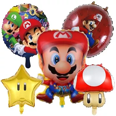 Set Of 5 Super Mario Bros Birthday Party Balloons Perfect For Kids Parties! BIG! • $9.99