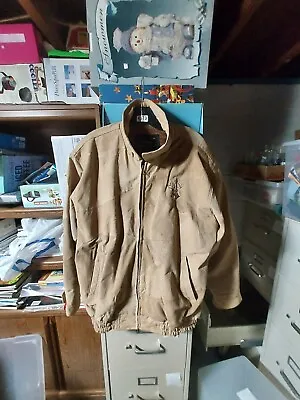 Italian Stone Design Suede Leather Jacket Deer Embroidered Large EUC.  • $49.99