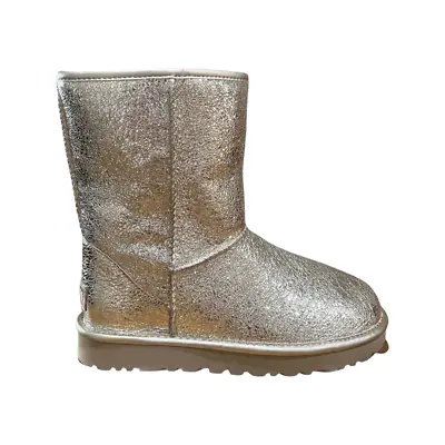 UGG Women's Classic Short Metallic Sparkle Leather Soft Gold Style 1125370 • $109.95