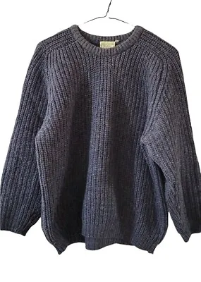 Vtg Mens Gaeltarra Handmade Wool Sweater Sz 44 Or L USA Gray • $31.99