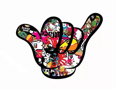 Sticker Bomb Shaka Hang Loose JDM Diecut Vinyl Adhesive Sticker 140x110mm  • $3.95