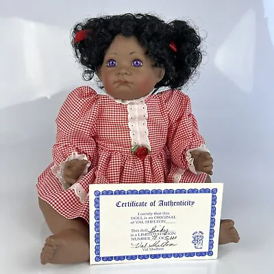 $73.49 • Buy Val Shelton 18” Cloth & Vinyl Binky Doll Signed African American Limited 5000