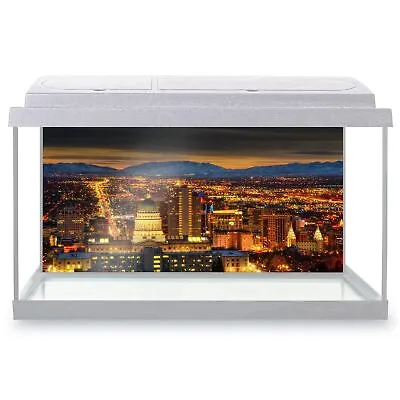 Fish Tank Background Salt Lake City Sunset City View #51961 • £14.99