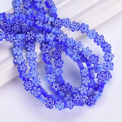 4mm 6mm 8mm Handmade Flower Shape Millefiori Glass Beads For Jewelry Making • £3.76