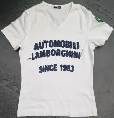 Lamborghini Womens White T Shirt Authentic Size S UK 6 -8 • £20