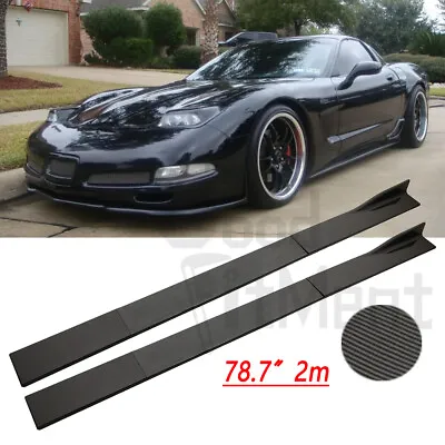 For Chevy Corvette C5 C6 1997-2013 Carbon Fiber Side Skirt Lip Splitter Spoiler • $99.41