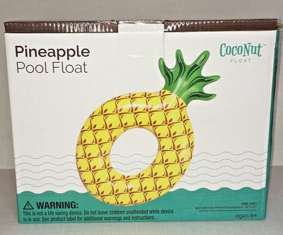 $22.79 • Buy Inflatable Pool Float Raft PINEAPPLE 44” X 66” Lake NEW SEALED Water Toy Large