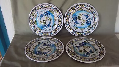 Set Of 4 Le Cadeaux Melamine Double Fish Bread & Butter Plates • $6.25